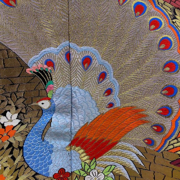 色打掛 正絹 鶴 刺繍 金 打掛 Mサイズ 裄65.5 花嫁衣裳 婚礼 リサイクル 中古 ブライダル ウエディング 着物 3965 d421f8e37034ffc4d84387f823d686