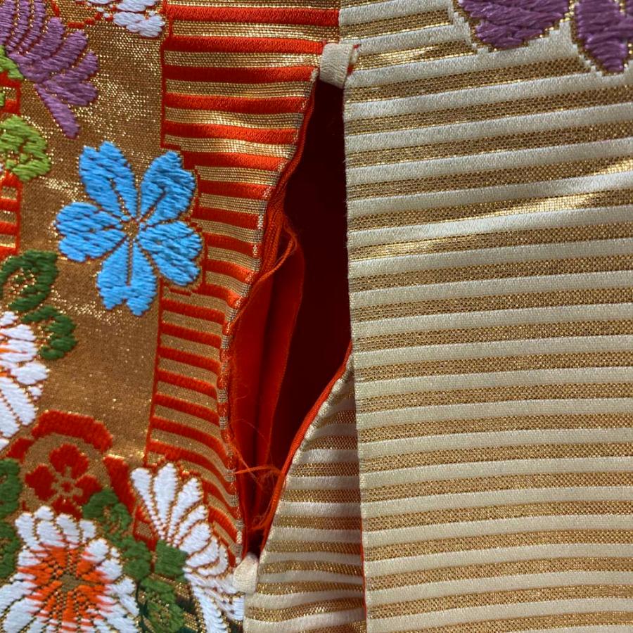 色打掛 正絹 鶴 刺繍 赤 金 打掛 Mサイズ 裄66 花嫁衣裳 婚礼 