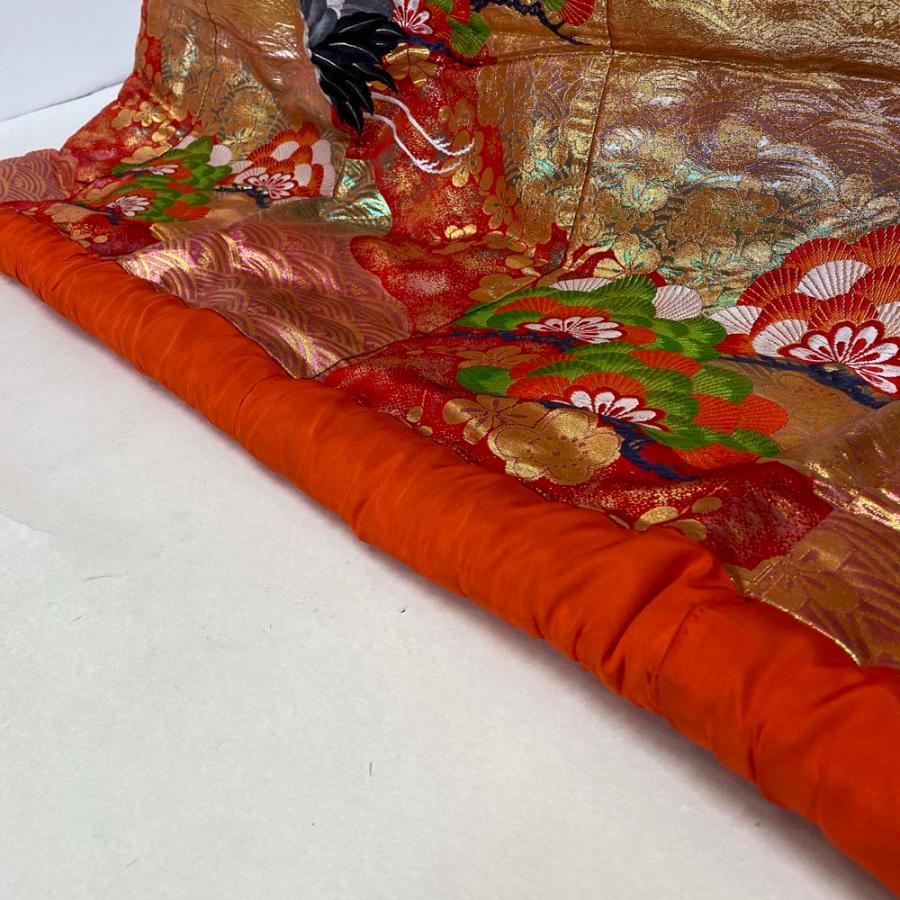 色打掛 正絹 鶴 刺繍 金 赤 打掛 Mサイズ 裄66 花嫁衣裳 婚礼 リサイクル 中古 ブライダル ウエディング 着物 3984 色打掛 正絹 鶴 刺繍 赤 金 打掛 Mサイズ 裄66 花嫁衣裳 婚礼