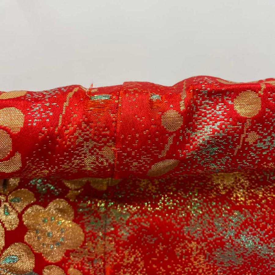 色打掛 正絹 鶴 刺繍 金 赤 打掛 Mサイズ 裄66 花嫁衣裳 婚礼