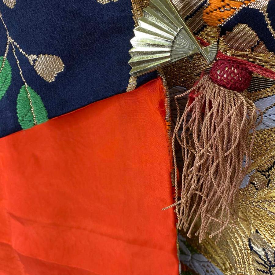 色打掛 正絹 鶴 刺繍 金 黒 打掛 Lサイズ 裄67 花嫁衣裳 婚礼