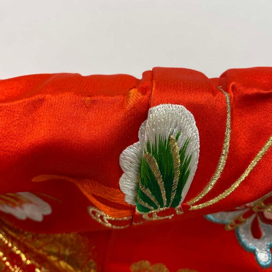 色打掛 正絹 鶴 刺繍 赤 金 打掛 Mサイズ 裄66 花嫁衣裳 婚礼 リサイクル 中古 ブライダル ウエディング 着物 3977 色打掛 正絹 鶴 刺繍 赤 金 打掛 Mサイズ 裄66 花嫁衣裳 婚礼