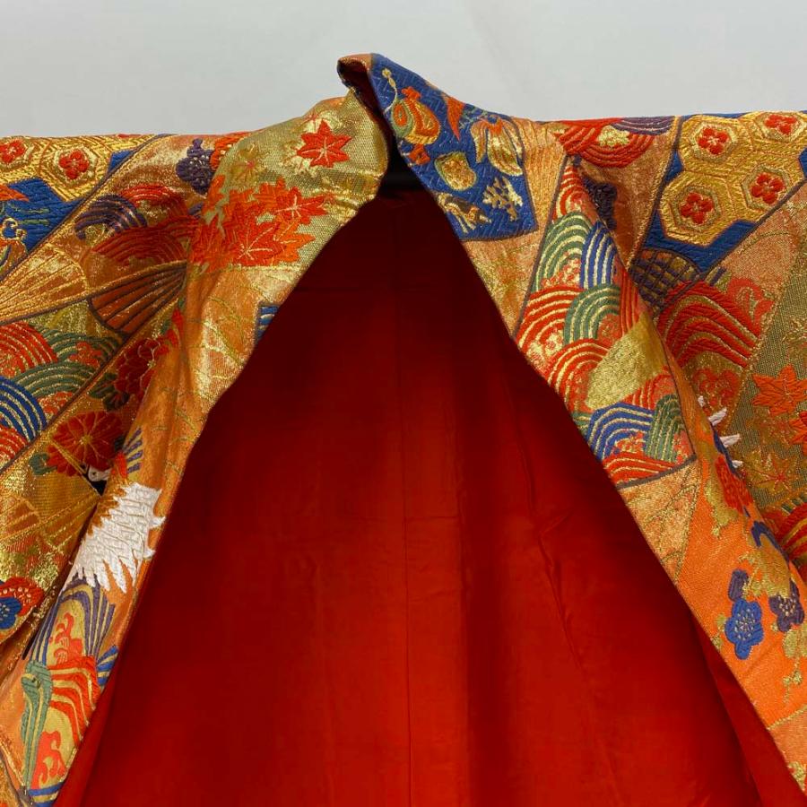 色打掛 刺繍 飛鶴吉祥花文 金糸 正絹 婚礼 結婚式 花嫁 神社挙式 着物 和装