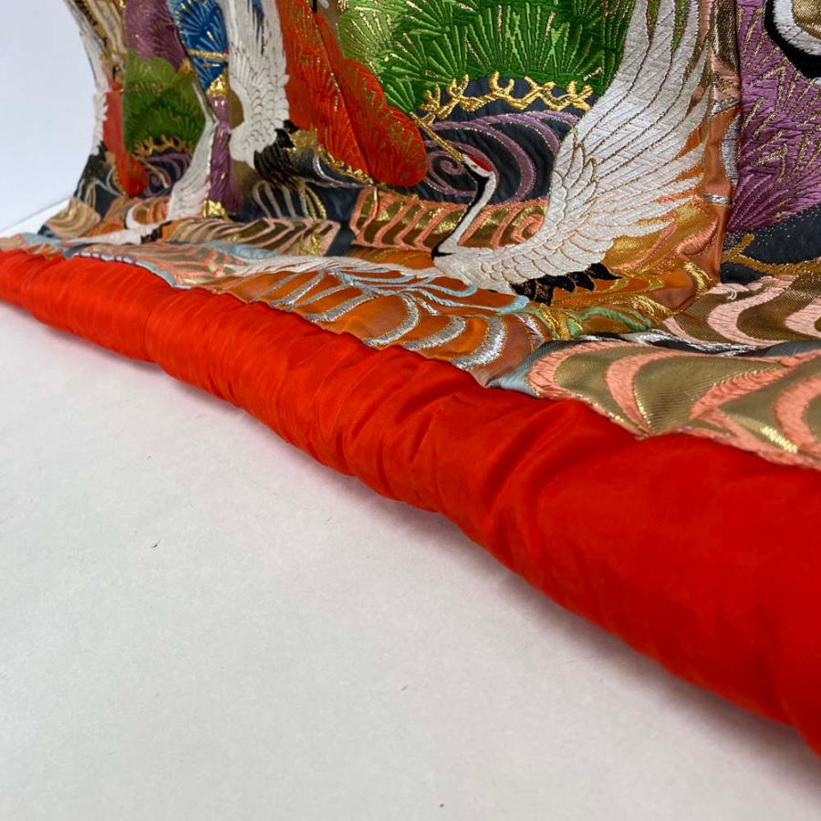 色打掛 正絹 鶴 刺繍 金 赤 青 打掛 Lサイズ 裄67 花嫁衣裳 婚礼 リサイクル 中古 ブライダル ウエディング 着物 4008 色打掛 正絹 鶴 刺繍 金 赤 青 打掛 Lサイズ 裄67 花嫁衣裳 婚礼