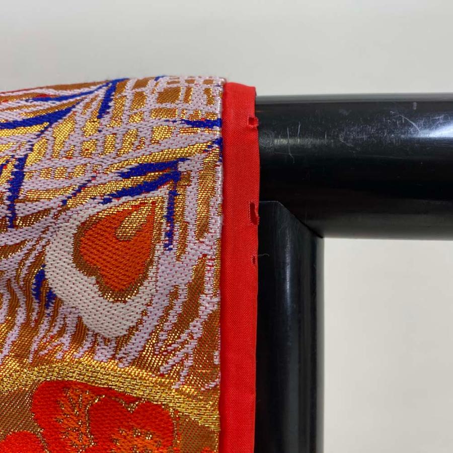 色打掛 正絹 鶴 刺繍 金 赤 打掛 Mサイズ 裄66 花嫁衣裳 婚礼