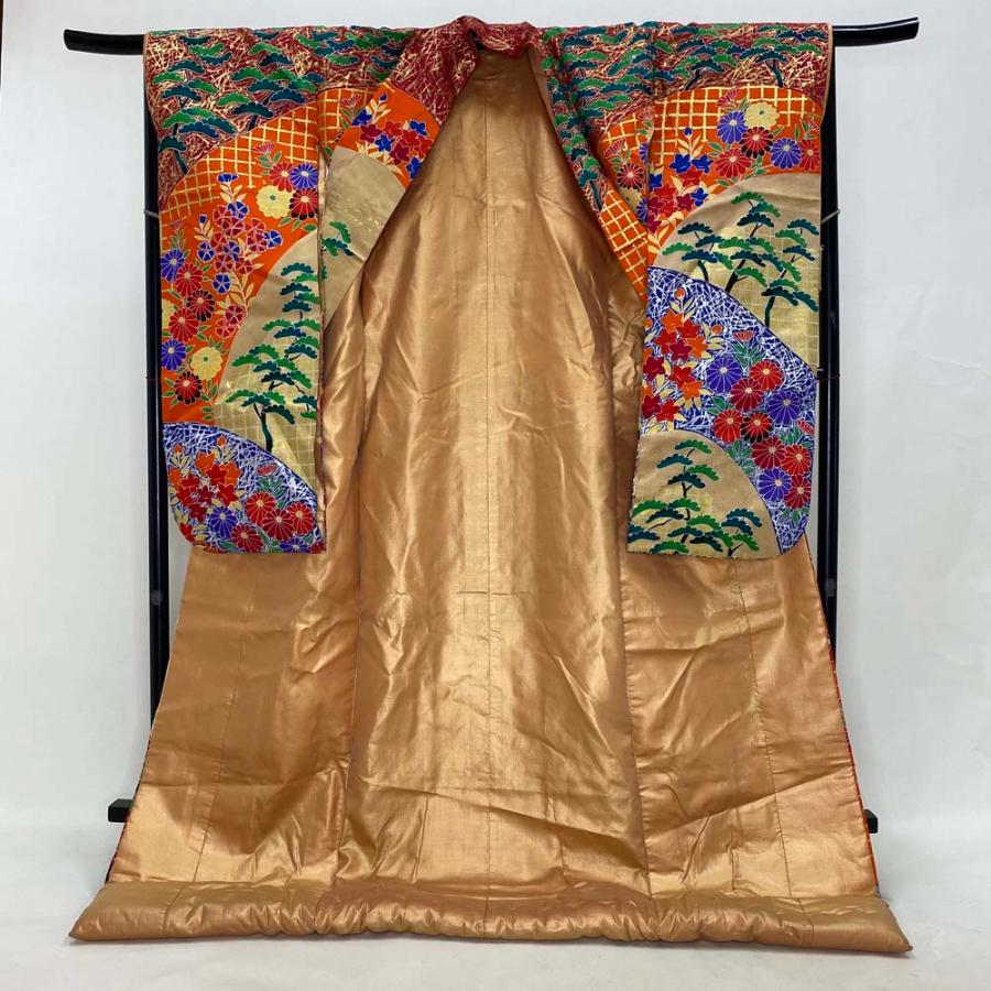 色打掛 正絹 鶴 刺繍 金 黒 紫 打掛 Lサイズ 裄67 花嫁衣裳 婚礼 リサイクル 中古 ブライダル ウエディング 着物 3983 色打掛 正絹 鶴 刺繍 金 黒 紫 打掛 Lサイズ 裄67 花嫁衣裳 婚礼