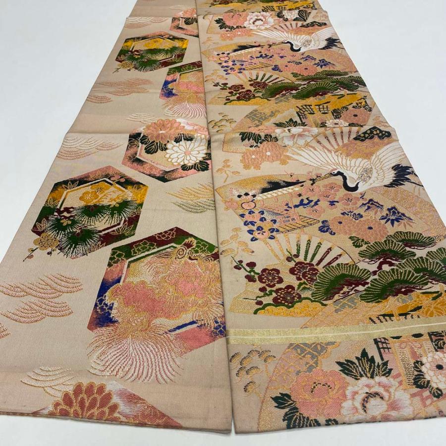 丸帯 アンティーク ヴィンテージ 全通 金帯 374cm 花嫁衣装 貸衣装