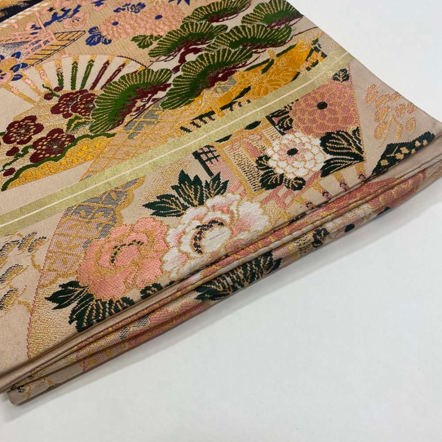 丸帯 アンティーク ヴィンテージ 全通 金帯 374cm 花嫁衣装 貸衣装