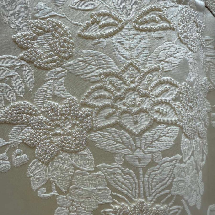 白打掛 中国三代刺繍 相良刺繍 サガラ刺繍 正絹 裄66cm 身丈187cm 白  