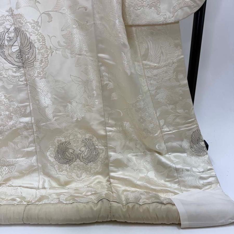 白打掛 中国三代刺繍 相良刺繍 サガラ刺繍 正絹 裄66cm 身丈187cm 白  