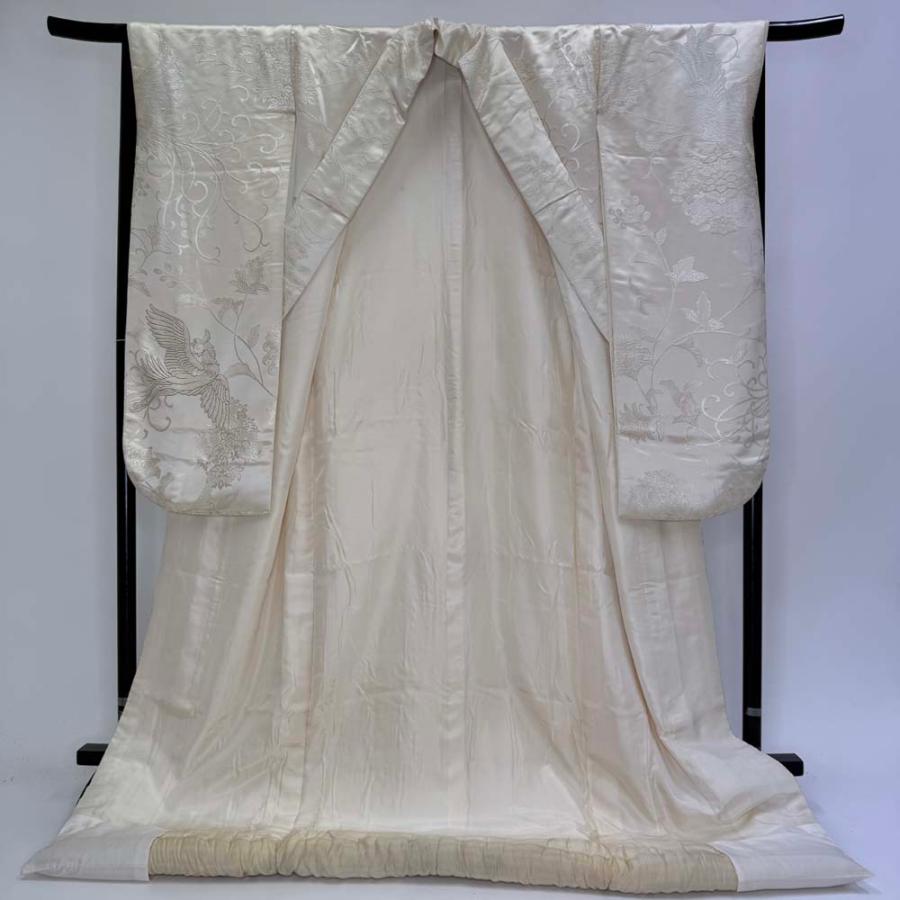 白打掛 中国三代刺繍 相良刺繍 サガラ刺繍 正絹 裄66cm 身丈187cm 白  