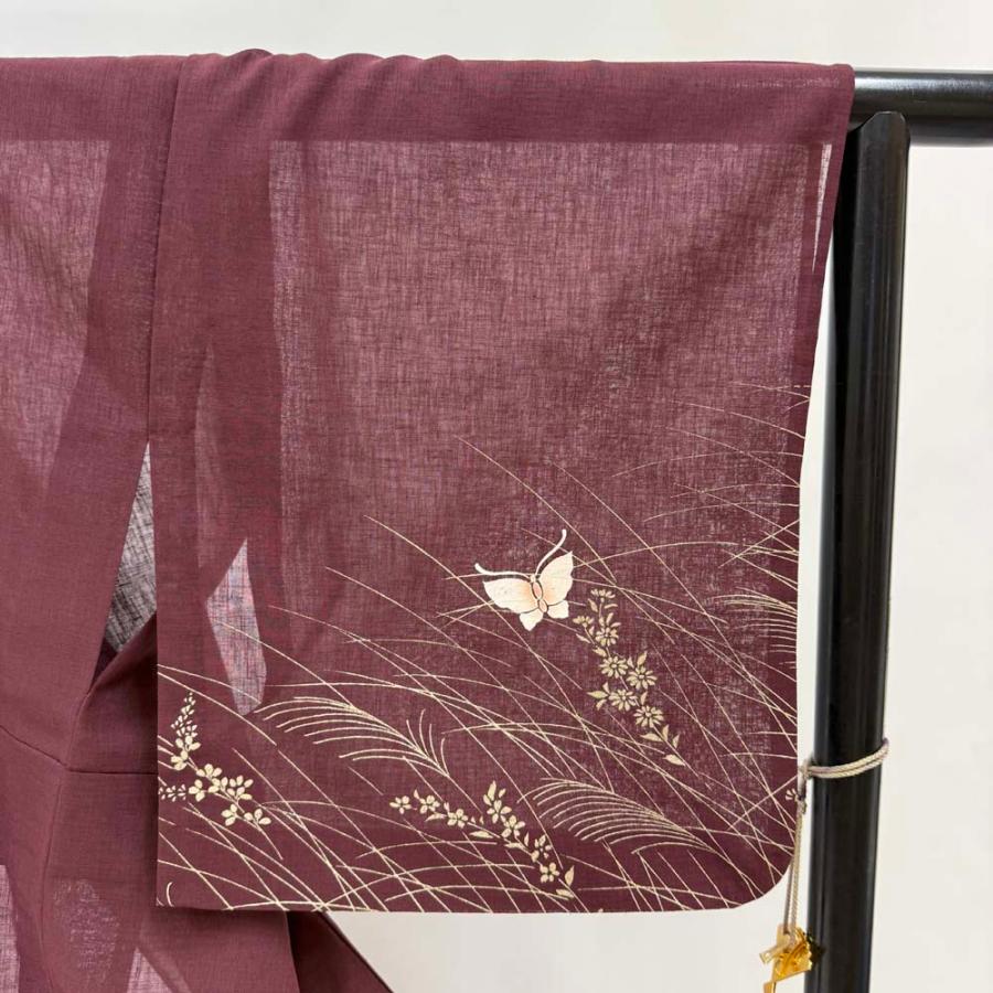 訪問着 付け下げ 絽 夏用 夏 洗える着物 礼装 ポリエステル 裄65.8cm A