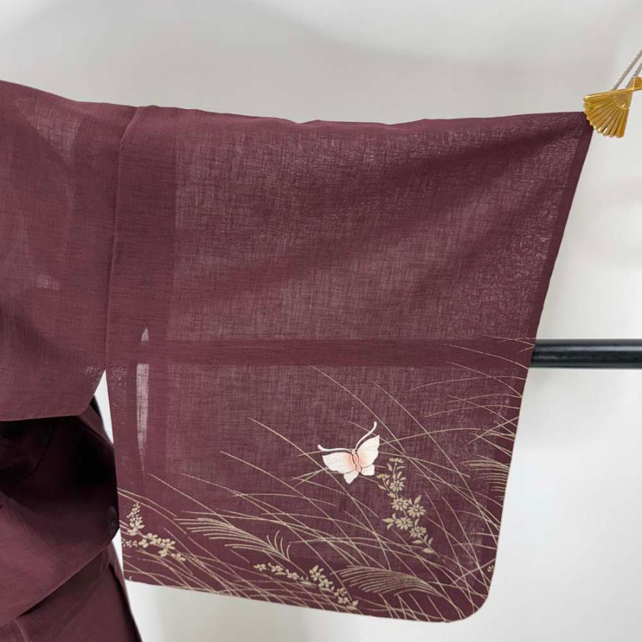 訪問着 付け下げ 絽 夏用 夏 洗える着物 礼装 ポリエステル 裄65.8cm A