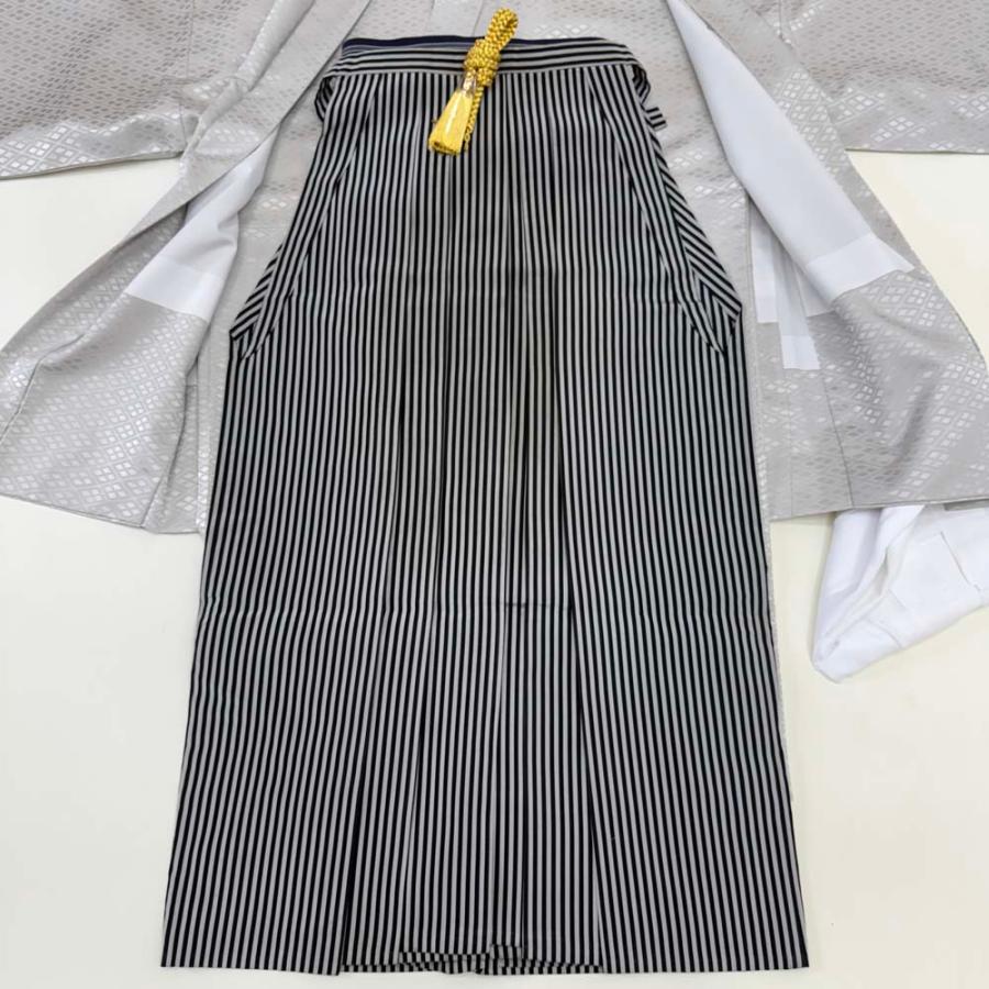 紋付袴 6点セット 着物 羽織 袴 長襦袢 羽織紐 角帯 裄76.5cm 袴丈93cm