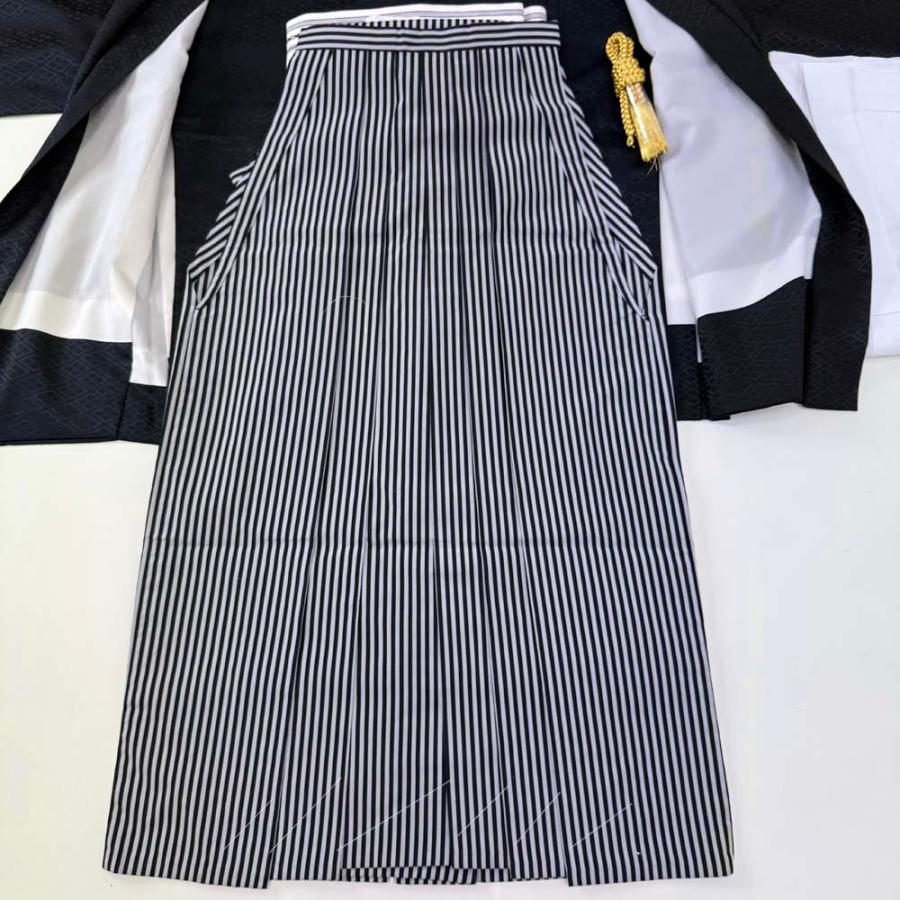 紋付袴 6点セット 着物 羽織 袴 長襦袢 羽織紐 角帯 裄76.5cm 袴丈92cm