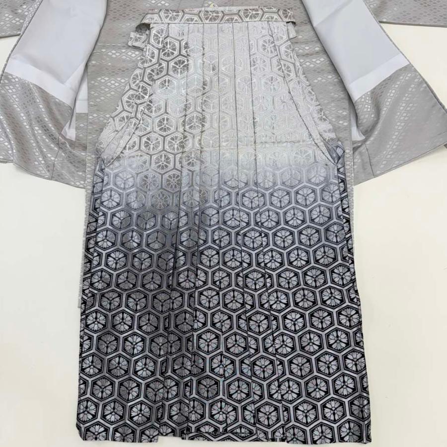 紋付袴 6点セット 着物 羽織 袴 長襦袢 羽織紐 角帯 裄71.8cm 袴丈89.5