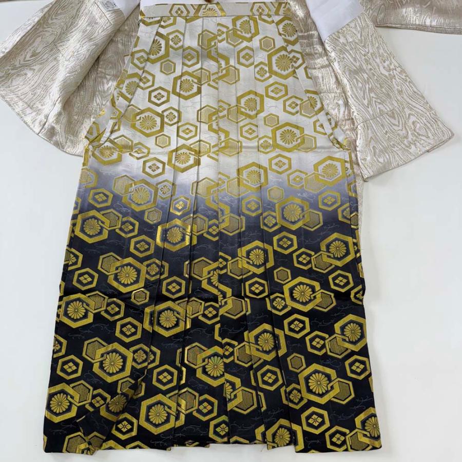 紋付袴 6点セット 着物 羽織 袴 長襦袢 羽織紐 角帯 裄71cm 袴丈89cm L