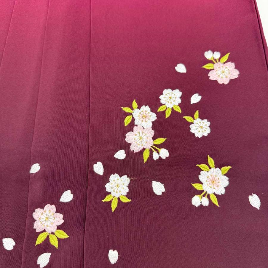 袴 S size 紐下丈87cm 行灯袴 卒業袴 女性用袴  ぼかし 刺繍  エンジ ピンク 中古 4689 袴 S size 紐下丈87cm 行灯袴 卒業袴 女性用袴 ぼかし 刺繍 エンジ