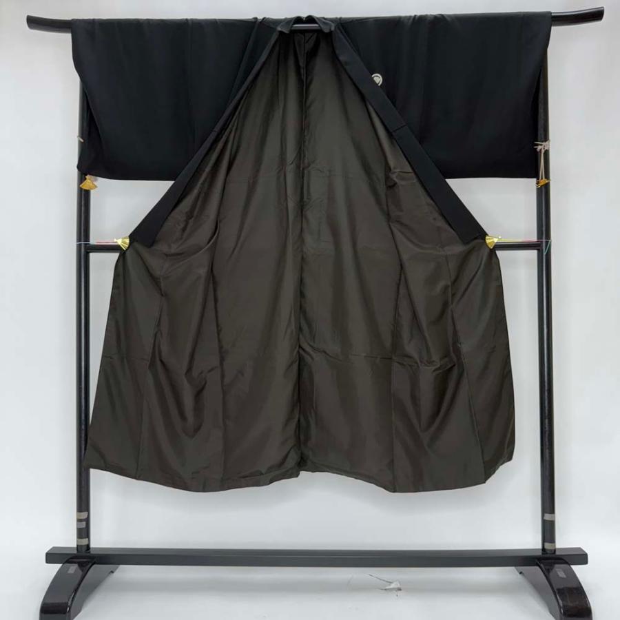 男紋付 男着物 黒紋付 正絹 羽織 長着 裄70.8cm M size 黒 五つ紋 中古 成人式 舞台衣装  4902 男紋付 男着物 黒紋付 正絹 羽織 長着 裄70.8cm M size 黒 五つ紋 中古