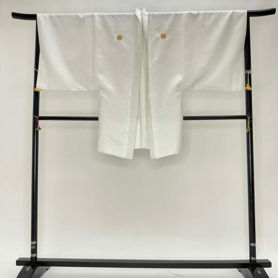 男紋付 男着物 紋付 ポリエステル 羽織 長着 裄74.2cm L-2L size 白