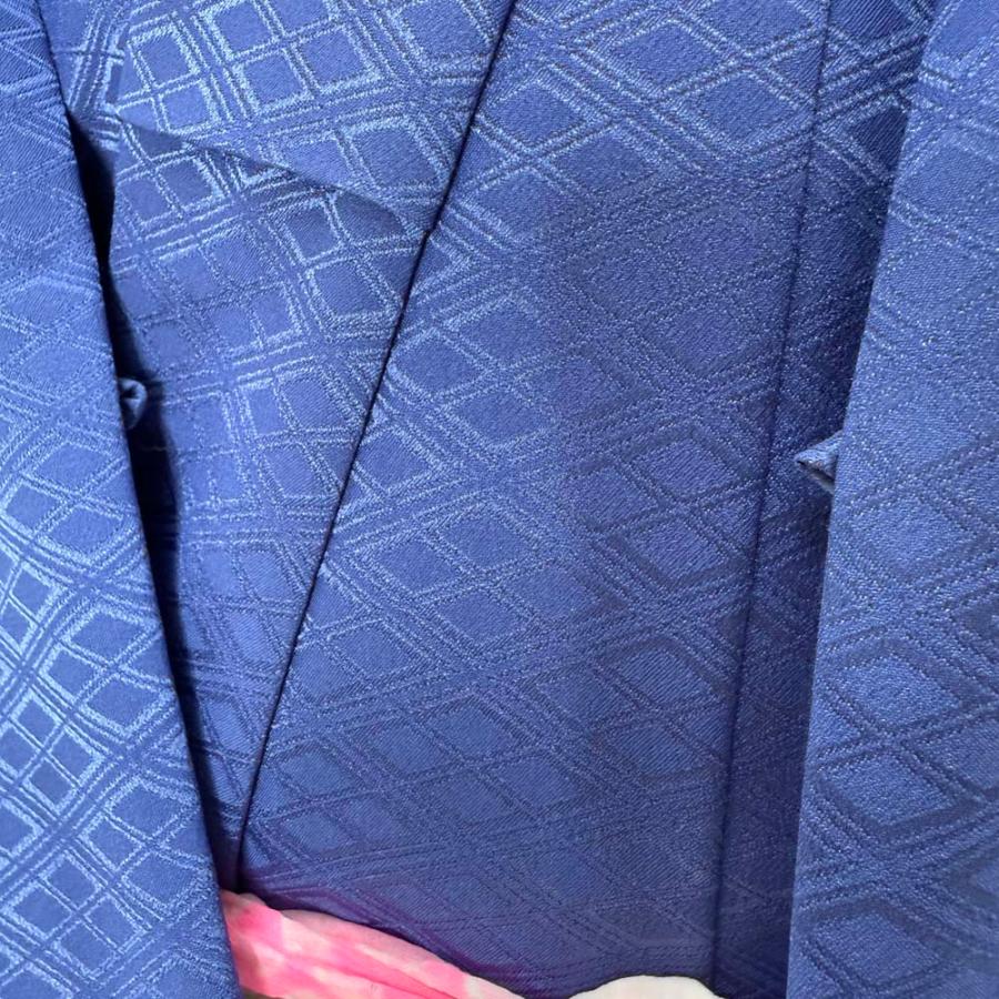男紋付 男着物 紋付 ポリエステル 羽織 長着 裄77.2cm 3L size 紫