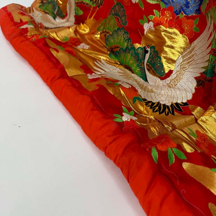 色打掛 正絹 鶴 刺繍 赤 打掛 花嫁衣裳 婚礼 リサイクル 中古