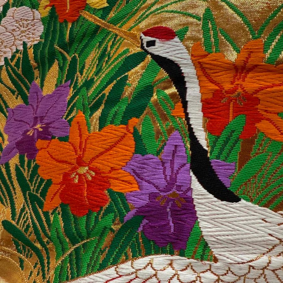 色打掛 正絹 鶴 刺繍 赤 金 打掛 花嫁衣裳 婚礼 リサイクル 中古 