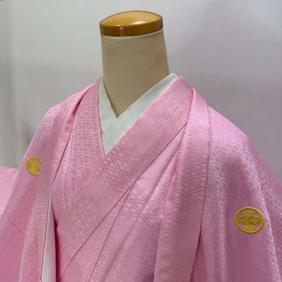 男紋付 2点セット 男着物 紋付 ポリエステル 羽織 長着 裄75.7cm 3L