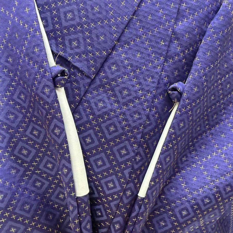 男紋付 2点セット 男着物 紋付 ポリエステル 羽織 長着 裄68.8cm S