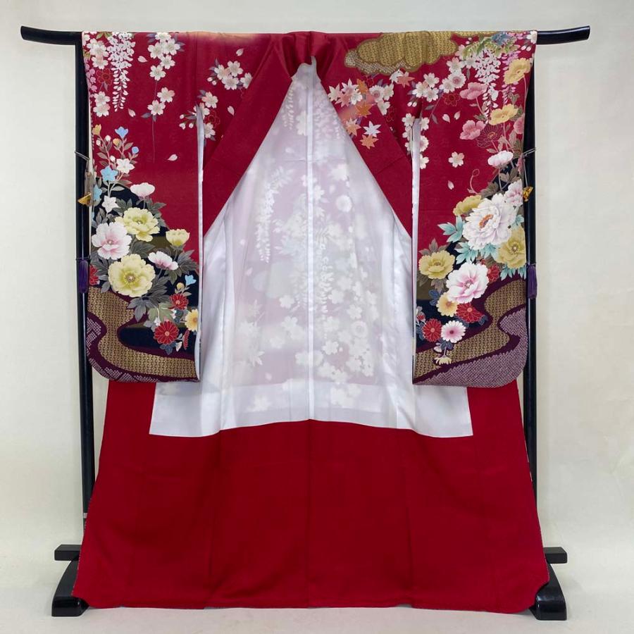 振袖 中古 赤 正絹 古典 裄66cm 身丈174cm 美品 M サイズ 成人式 5062 振袖 中古 赤 正絹 古典 裄66cm 身丈174cm 美品 M サイズ 成人式 5062