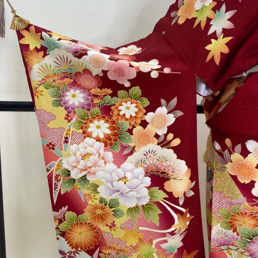 振袖 中古 赤 正絹 古典 裄72cm 身丈171cm 美品 2L サイズ 成人式 5077 振袖 中古 赤 正絹 古典 裄72cm 身丈171cm 美品 2L サイズ 成人式 5077