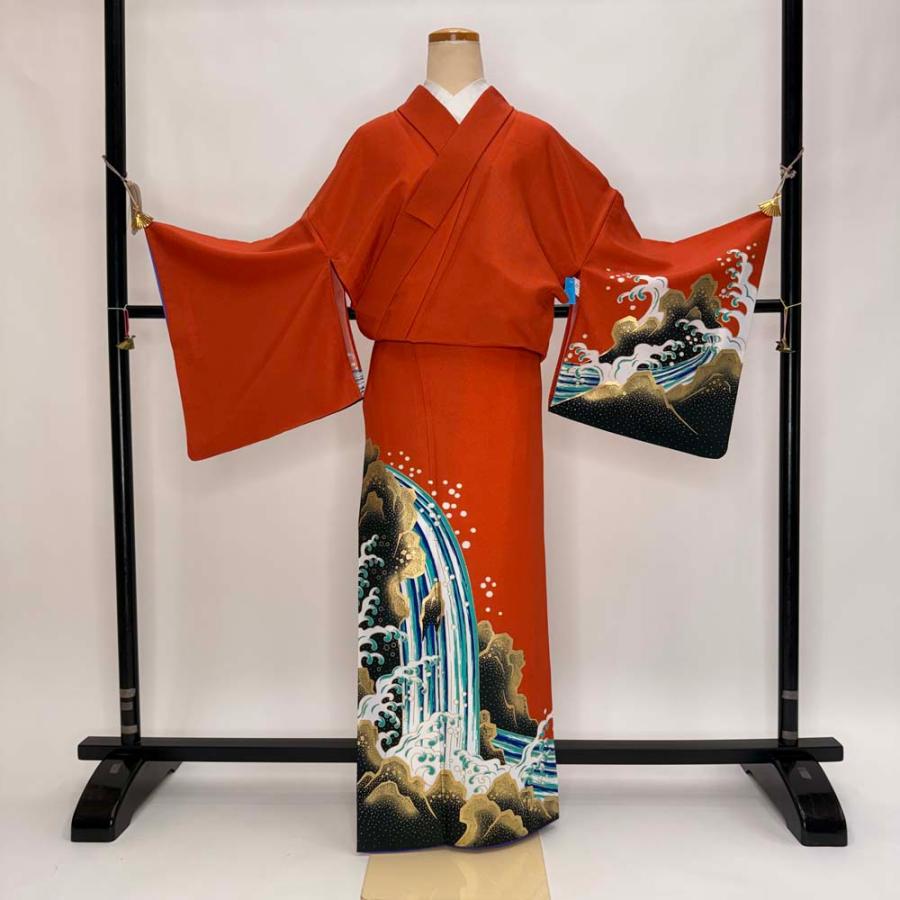訪問着 付け下げ 単衣 洗える着物 礼装 ポリエステル 裄71.5cm 身丈