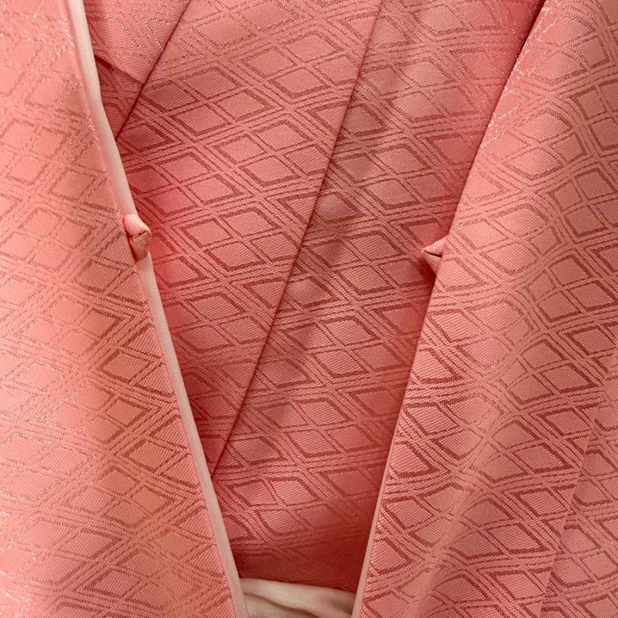 男紋付 男着物 紋付 ポリエステル 羽織 長着 裄73.5cm L size ピンク