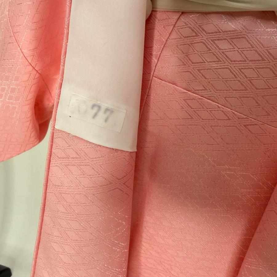 男紋付 男着物 紋付 ポリエステル 羽織 長着 裄73.5cm L size ピンク