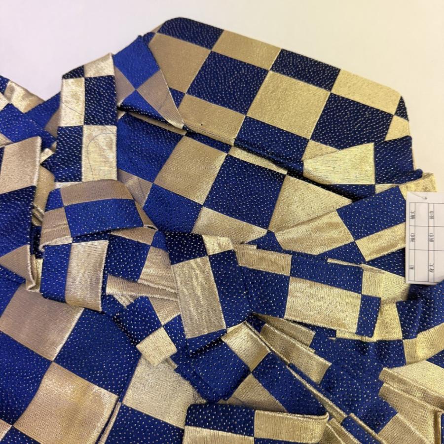 袴 馬乗り袴 男袴 紐下丈82cm 男性用袴 S-Mサイズ 成人式袴 青 金 中古