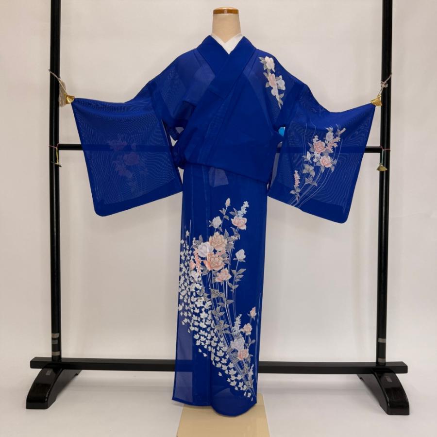 訪問着 付け下げ 絽 夏用 夏 洗える着物 礼装 ポリエステル 裄66.5cm M