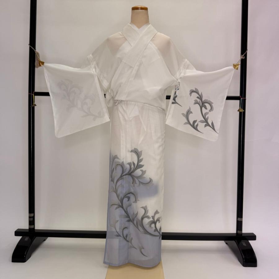 夏着物　付け下げ　ポリエステル　美品 訪問着 付け下げ 絽 夏用 夏 洗える着物 礼装 ポリエステル 裄67.5cm L
