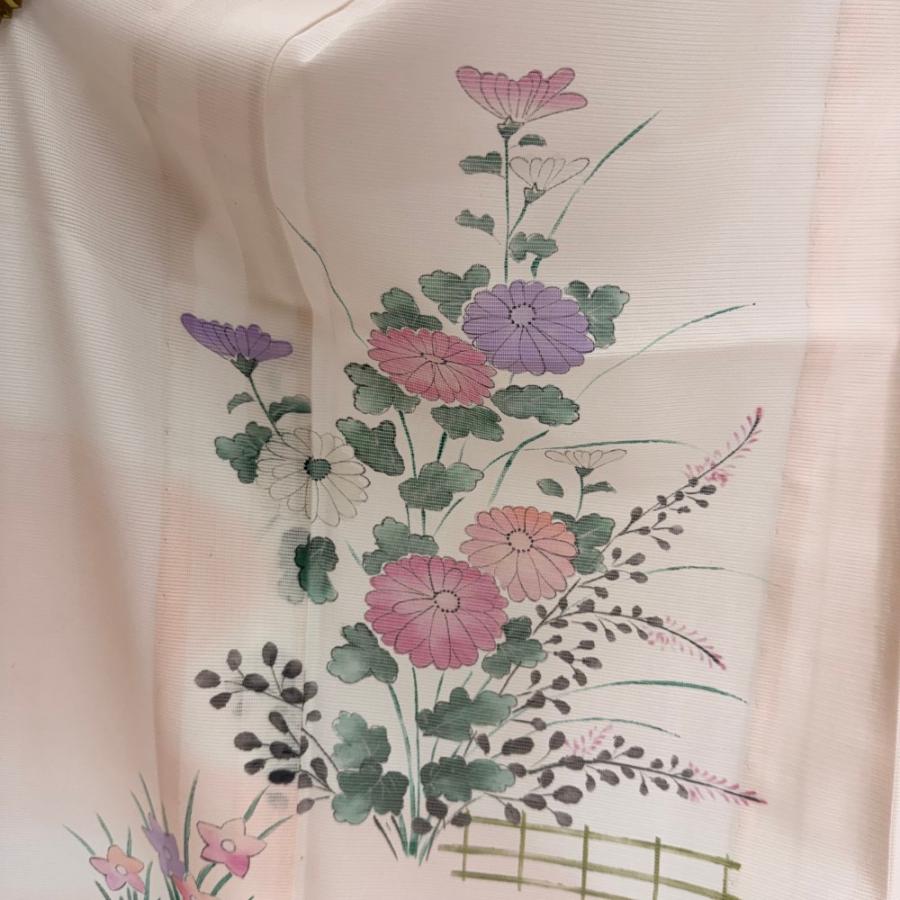 訪問着 付け下げ 絽 夏用 夏 洗える着物 礼装 ポリエステル 裄65.5cm M