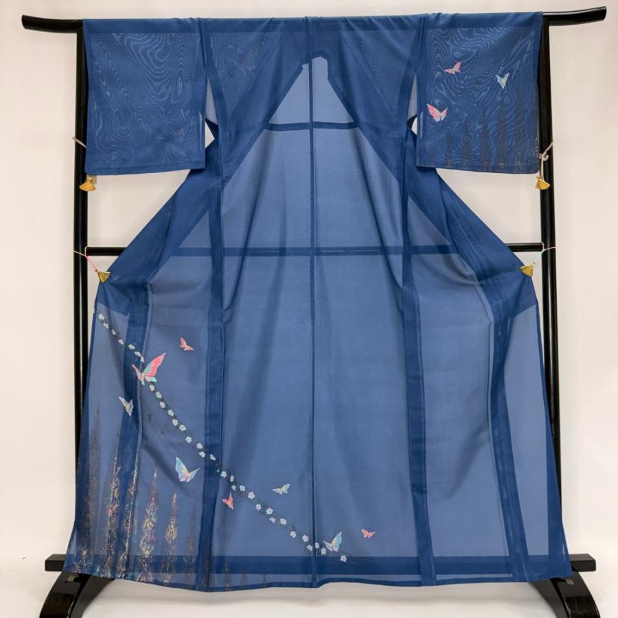 夏着物　付け下げ　ポリエステル　美品 訪問着 付け下げ 絽 夏用 夏 洗える着物 礼装 ポリエステル 裄66cm M