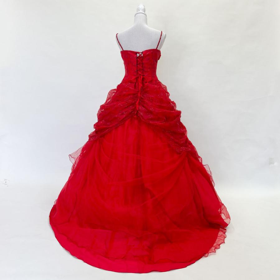 中古 カラードレス Lovely Wedding レッド 赤 11号T プリンセス 結婚式 
