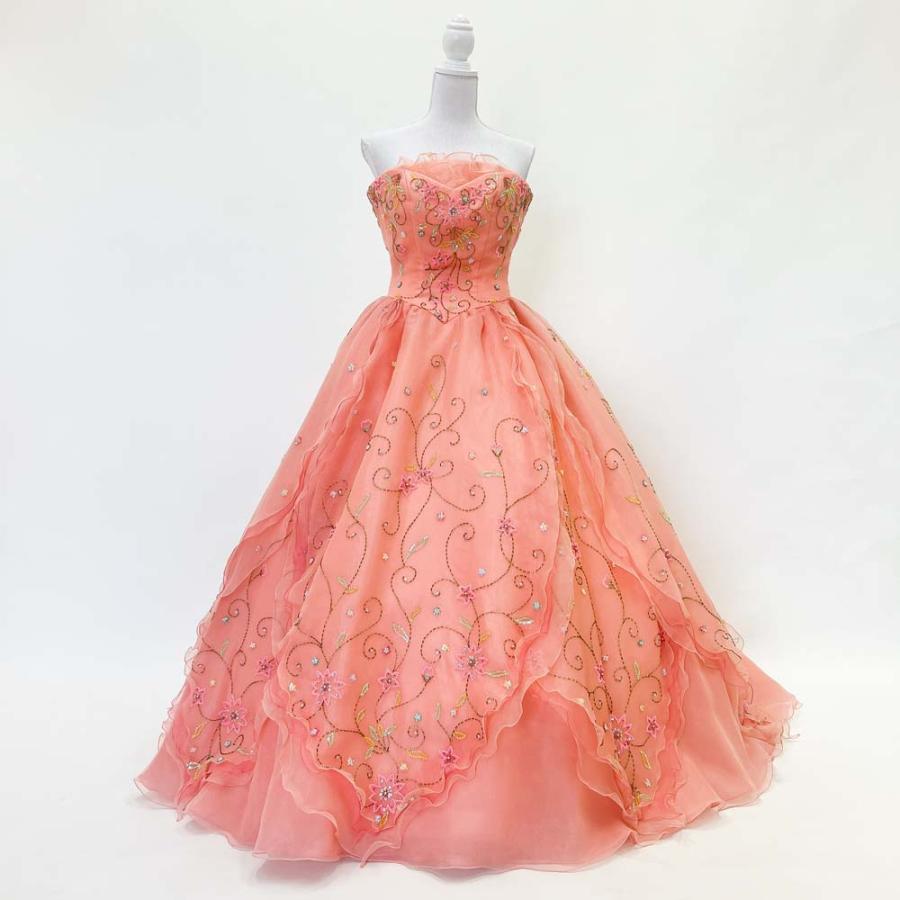 中古 カラードレス ピンク FK by VICEO 9号程度 結婚式フォト婚 発表会 