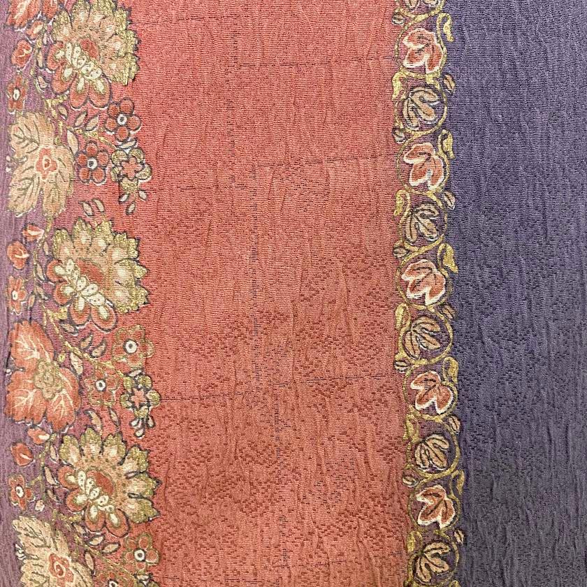訪問着 中古 古典柄 オシャレ 花柄 オレンジ 黒 紺 裄丈68.5cm 身丈159cm 結婚式 着物 入学式 卒業式 礼装 G33 訪問着 中古 古典柄 オシャレ 花柄 オレンジ 黒 紺 裄丈68.5cm 身丈