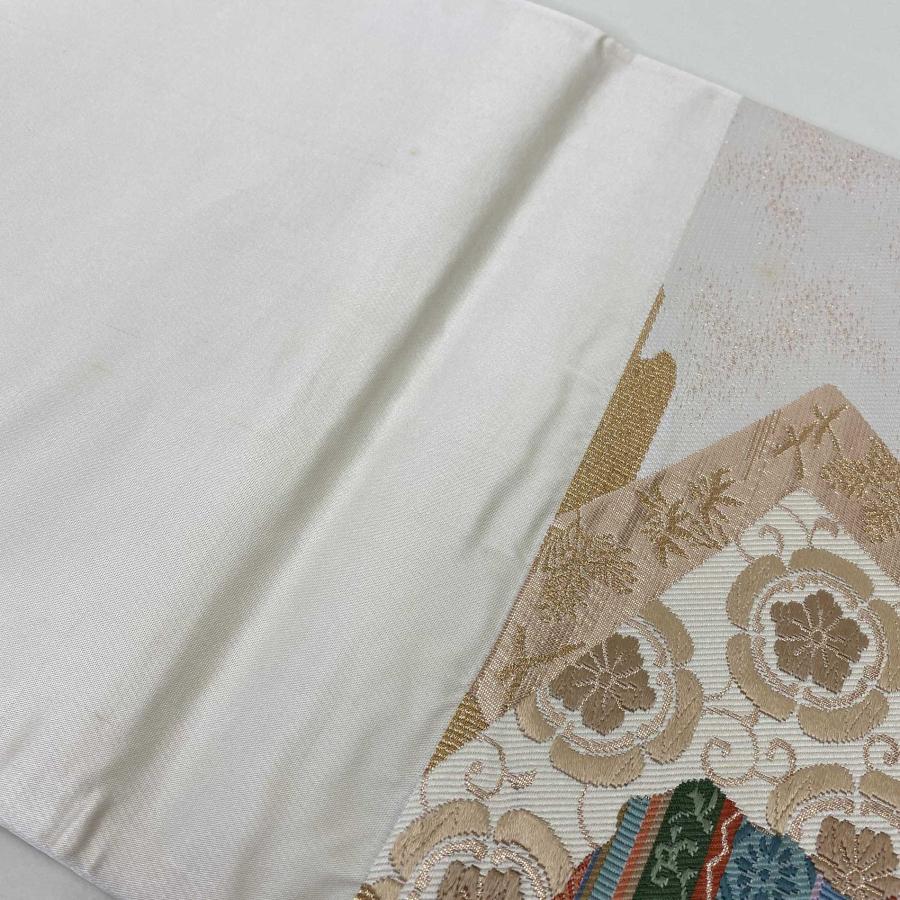 袋帯】中古 帯 礼装 正絹 結婚式 入学式 卒業式 リサイクル ベージュ