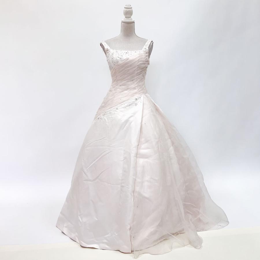 ウェディングドレス 中古 ピンクホワイト 7号TT Aライン 結婚式 演奏会 