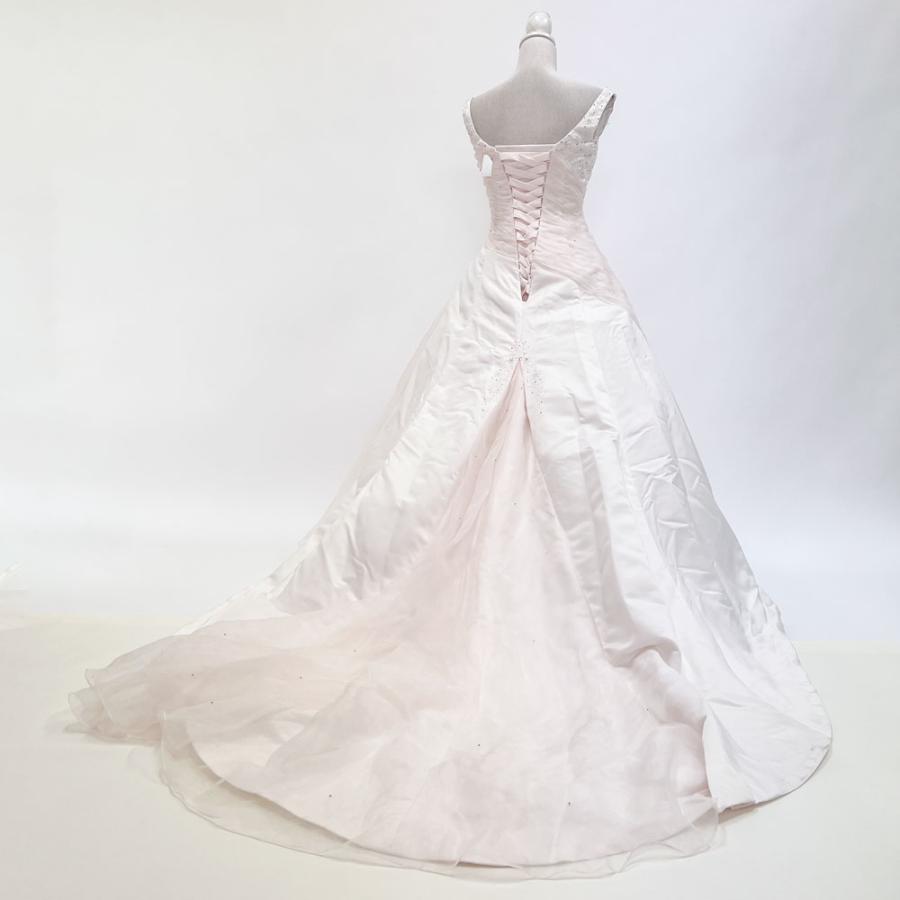 ウェディングドレス 中古 ピンクホワイト 7号TT Aライン 結婚式 演奏会 