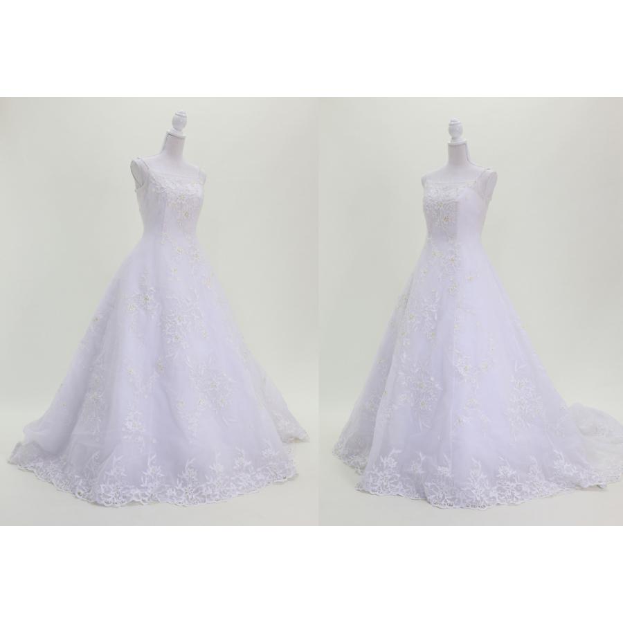 中古 ウェディングドレス 二次会・フォト婚 白／white 13号T 3通りの 