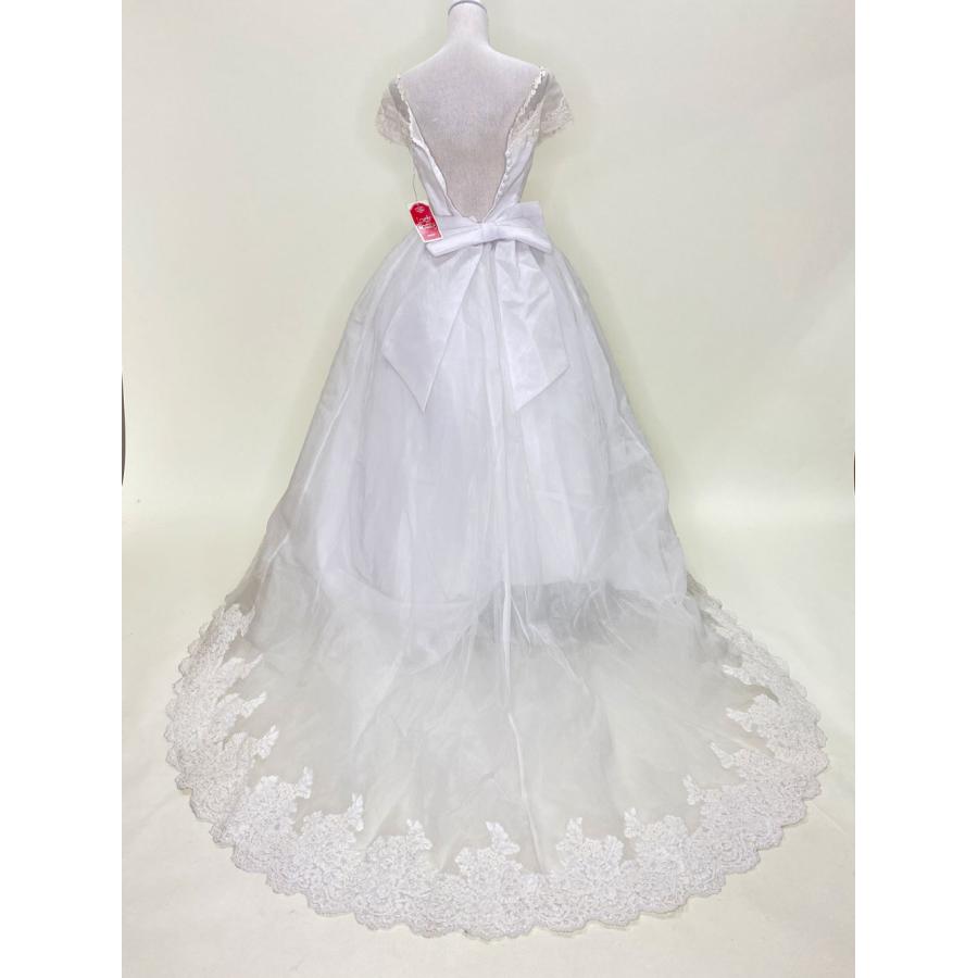 中古 ウェディングドレス Lovely Wedding クラウディア ホワイト7号T 半袖タイプ W93 W93祥美苑ハートランド