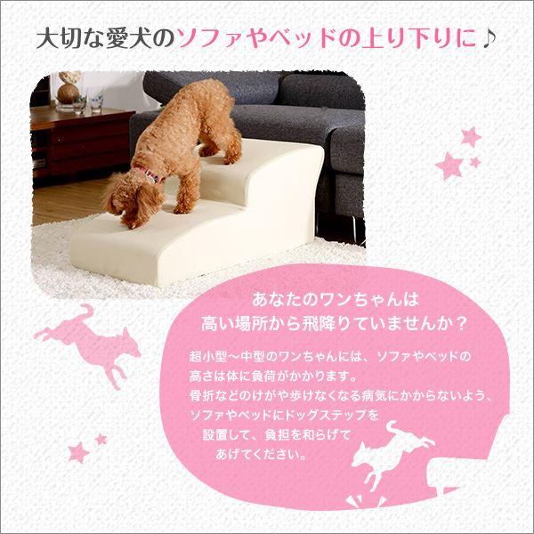 ds-ドッグステップ/犬用階段 〔4段タイプ ピンク〕 幅約40.5cm 合成皮革/合皮 ウレタン 〔ペット用品 転倒・ケガ防止用品〕_3