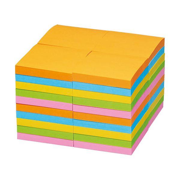 ds-(まとめ）3M ポスト・イット 強粘着ノート業務用パック 75×75mm ネオンカラー5色 6544SS-NE 1パック（40冊）〔×3セット〕_1