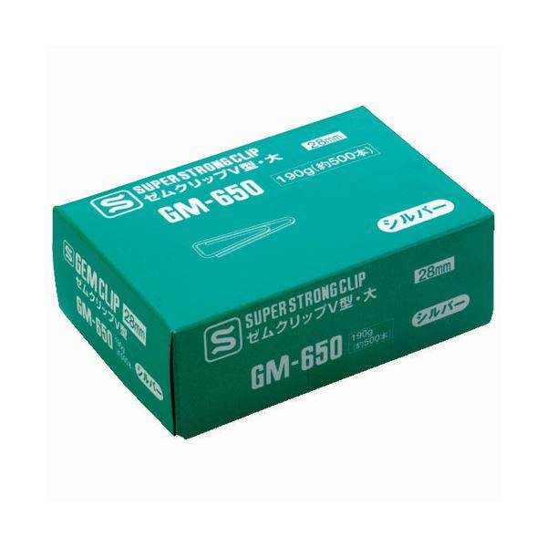 ds-(まとめ) ソニック Vゼムクリップ ニッケルメッキ 大 28mm GM-650 1箱（約500本） 〔×30セット〕_1